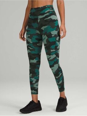 Lululemon Base Pace High-Rise Running Tight 25" - Camo Teal Leggings